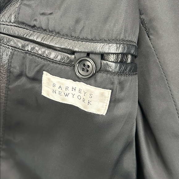 Barneys New York Black Leather Blazer - Picture 5 of 7
